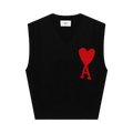 Ami Sleeveless Sweater "Black/Red"