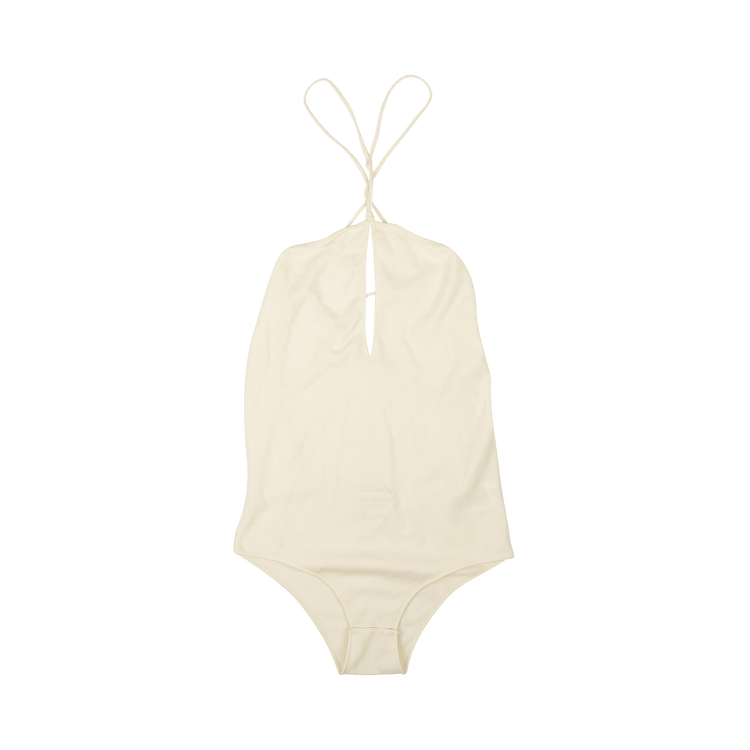 Bottega Veneta Knit Bodysuit Swimsuit "Off White"