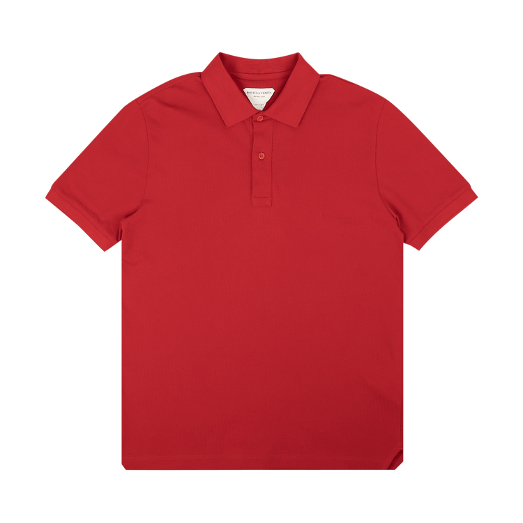 Bottega Veneta Piquet Short-Sleeve Polo Shirt "Red"
