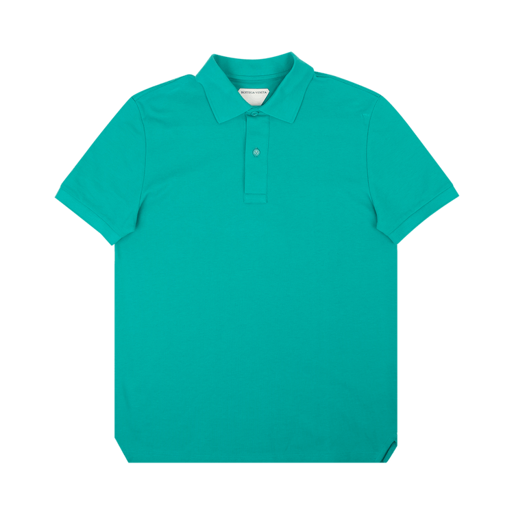 Bottega Veneta Piquet Short-Sleeve Polo Shirt "Light Teal"