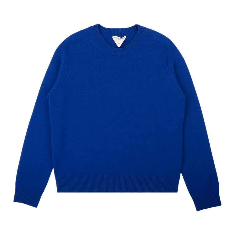 Bottega Veneta Medium Weight Knit Wool Pullover Sweater "Blue"