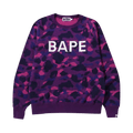 BAPE Embroidered Loose Fit Crewneck "Purple"