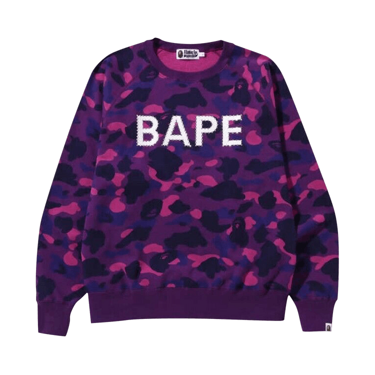 BAPE Embroidered Loose Fit Crewneck "Purple"