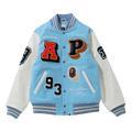 BAPE Crazy Patch Varsity Jacket "Blue/Sax"