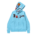 BAPE Multi Fonts Shark Full Zip Hoodie "Blue/Sax"