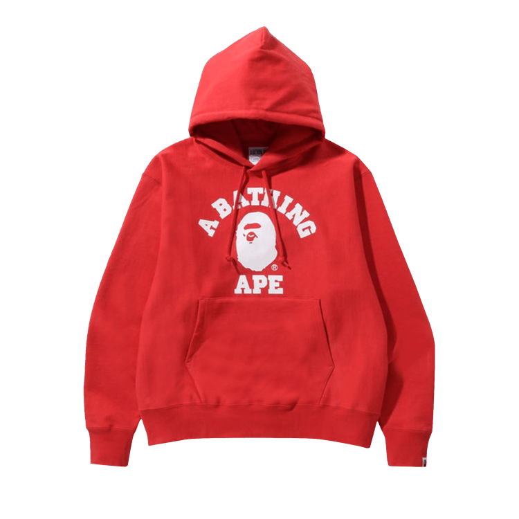 BAPE Classic College Relaxed Fit Pullover Hoodie "Red"
