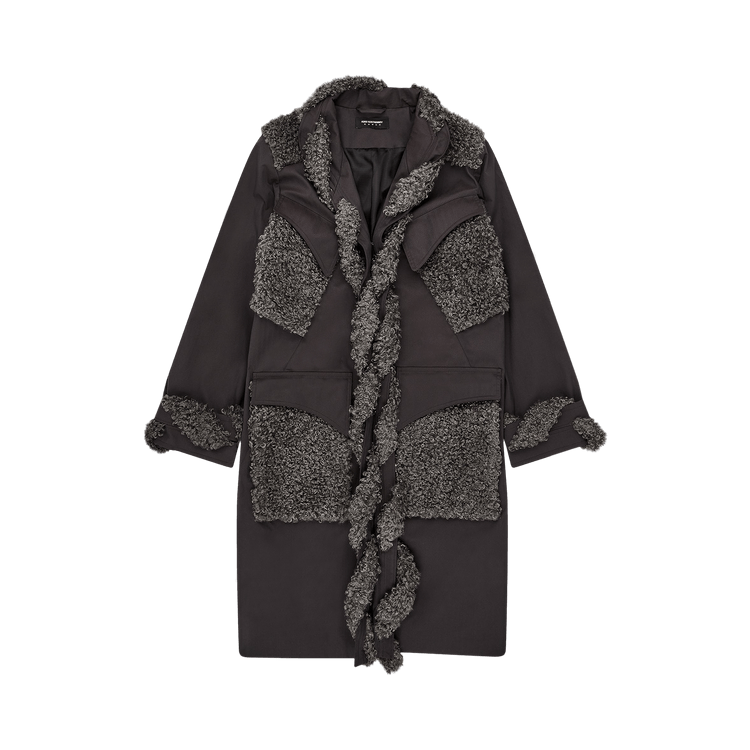 Kiko Kostadinov Braided Trim Coat "Cinder/Steel Grey"