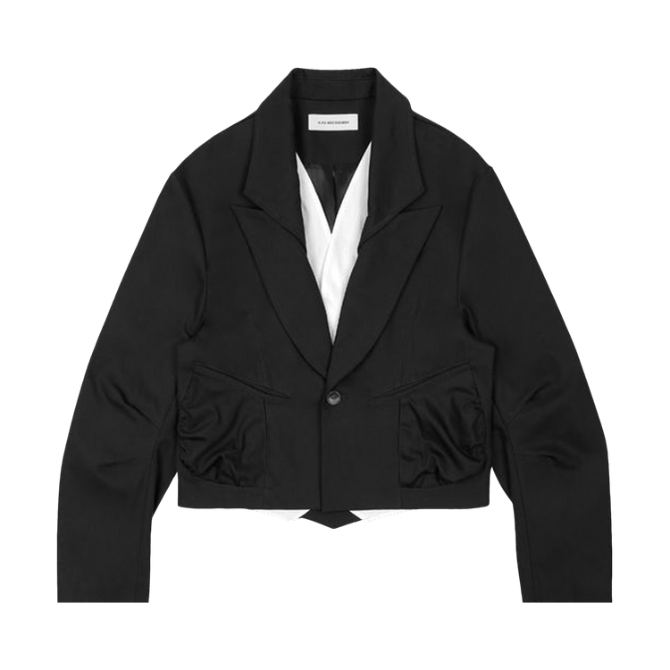 Kiko Kostadinov Antharas Cropped Jacket "Jet Black/Snow White"