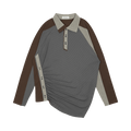 Kiko Kostadinov Halisha Long-Sleeve Top "Grey/Brown Stripe/Smoke"