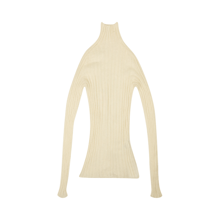 Ambush Basic Ribbed Turtleneck Sweater "White"