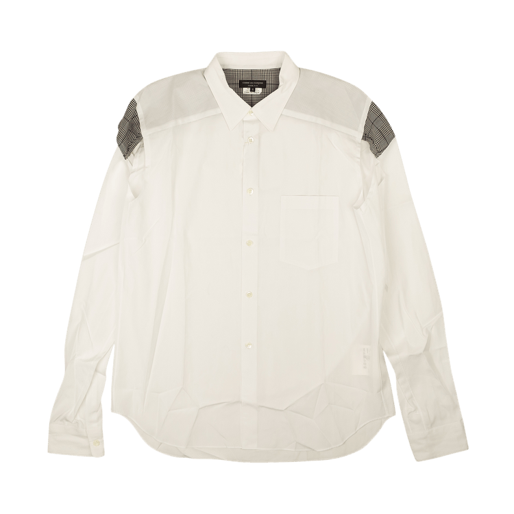Comme des Garçons Check Cut-Out Button Down Shirt "White"