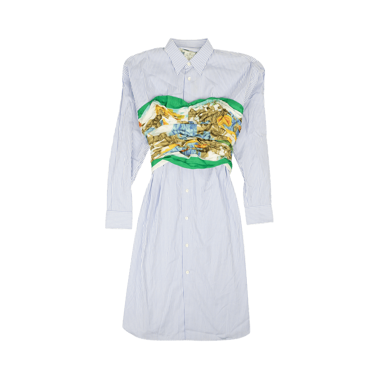 Junya Watanabe Printed Bustier Shirt Dress "Light Blue"