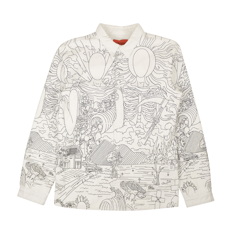 Who Decides War Cloud Duality Button Up Shirt "White"