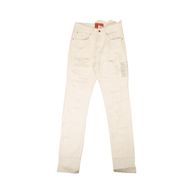 Who Decides War Altar Lace Detail Denim Jeans "White"