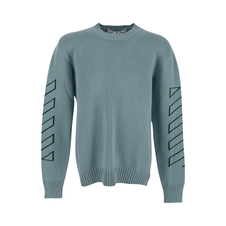 Off-White Diag Outline Knit Crewneck "Ice Black"
