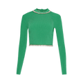 Rabanne Embellished Knit Cropped Top "Green"