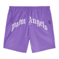 Palm Angels Curved Logo Swim Short "Violet/White"