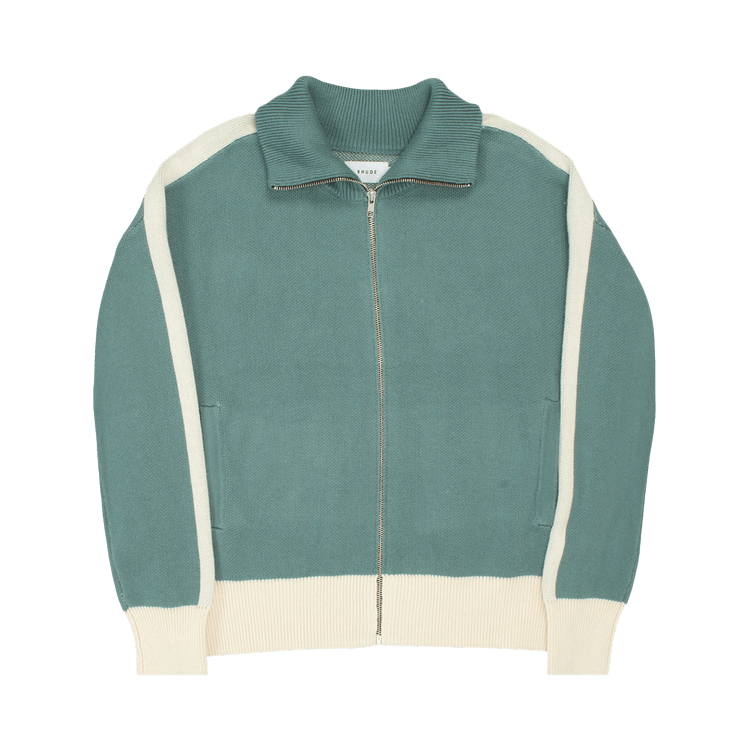 Rhude RB Knit Track Jacket "Ivory/Sage"
