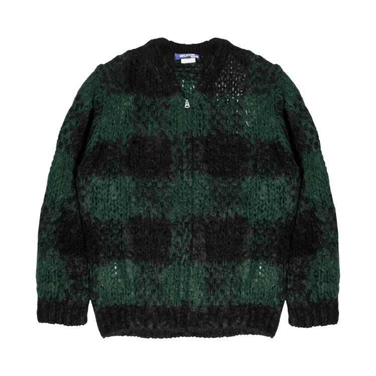 Junya Watanabe Check Mohair Zip Cardigan "Black/Green"
