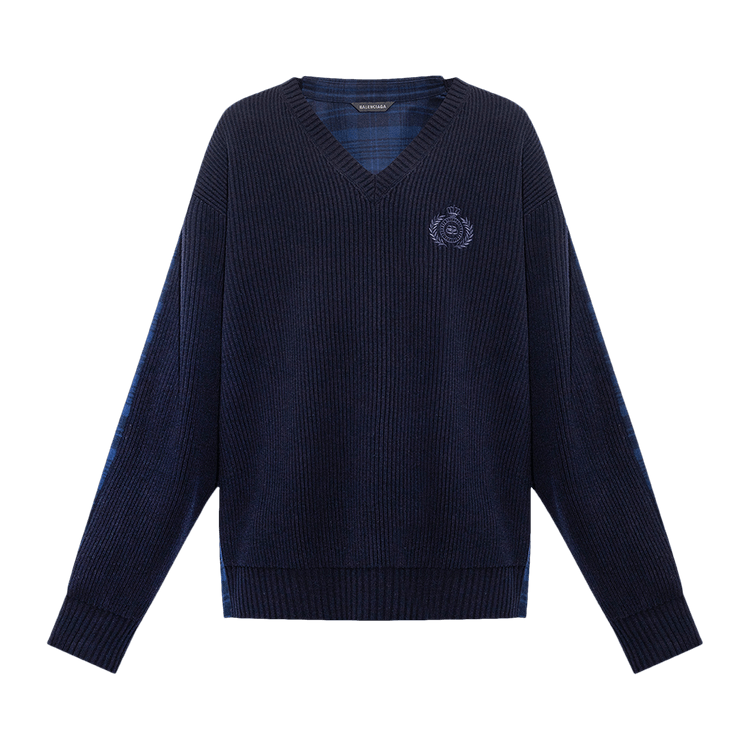 Balenciaga Hybrid V Neck Shirt "Navy/Blue"