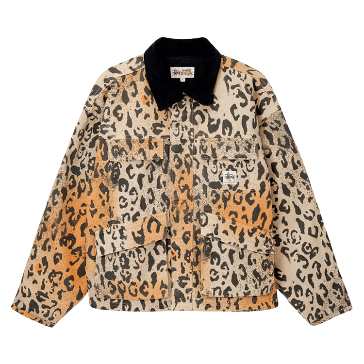 Stussy Washed Canvas Shop Jacket "Leopard"