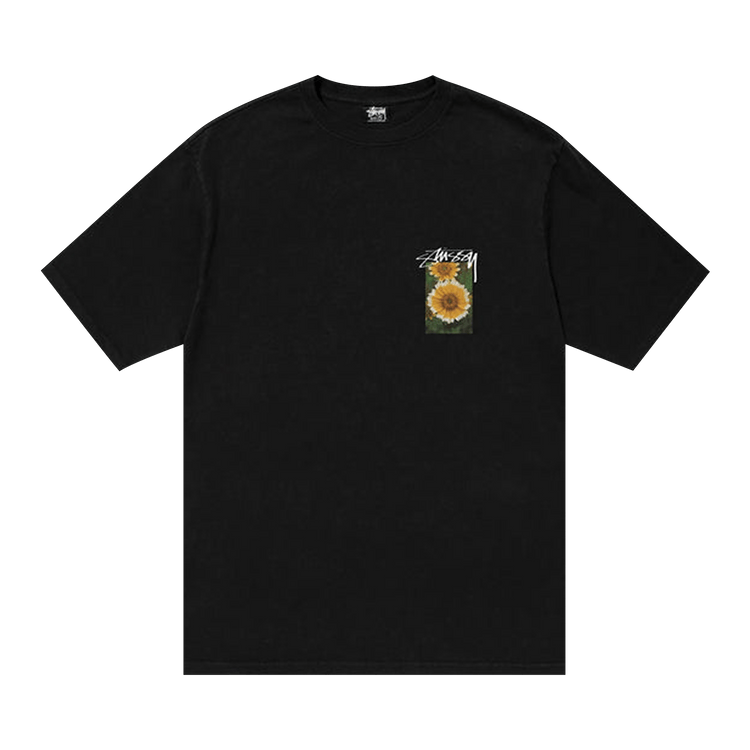 Stussy Flower Grid Pigment Dyed Tee "Black"