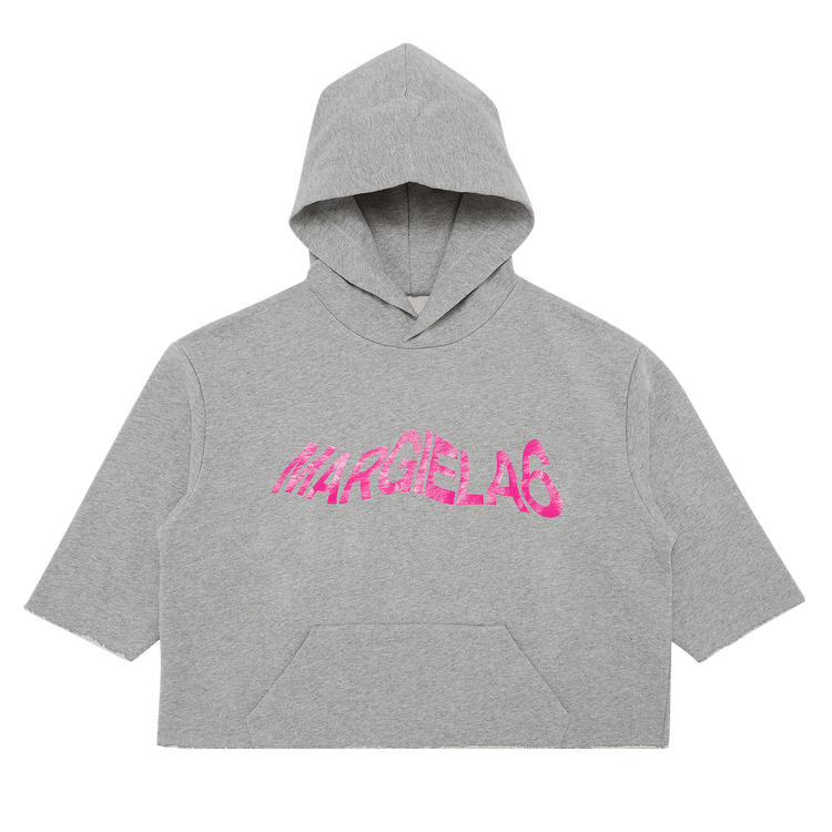MM6 Maison Margiela Kids Hoodie "Grey Melange/Super Pink"