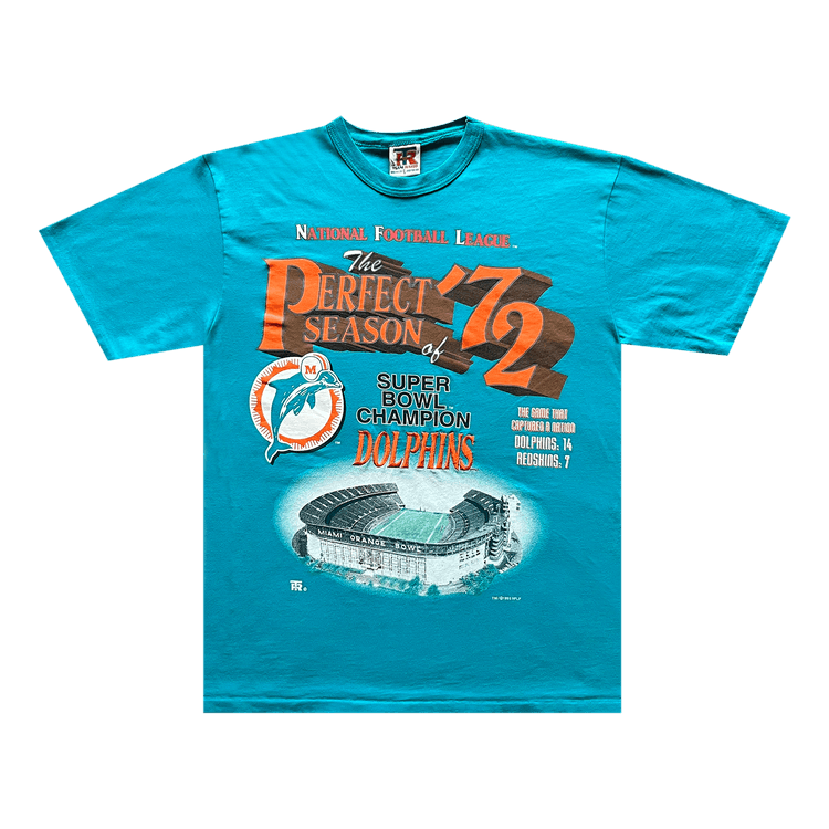 Vintage 1995 72 Miami Dolphins Tee "Teal"