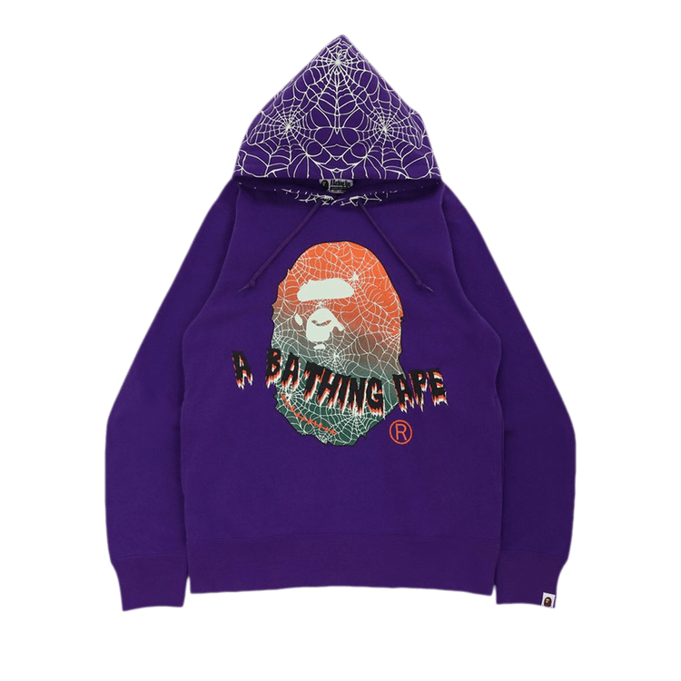 BAPE Halloween Ape Head Glow In The Dark Pullover Hoodie "Purple"