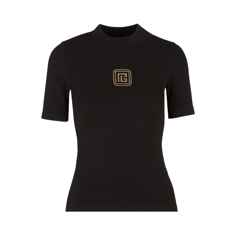 Balmain Raglan Retro PB T-Shirt "Noir/Or"