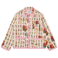 Bode Tobacco Signet Quilted Silk Jacket "Pink/Multicolor"