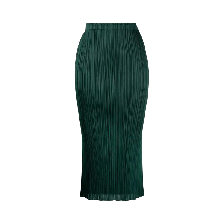 Pleats Please Issey Miyake Pleated Skirt "Dark Green"