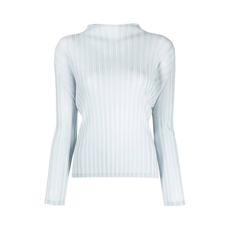 Pleats Please Issey Miyake Rib Pleats Top "Blue/Grey"