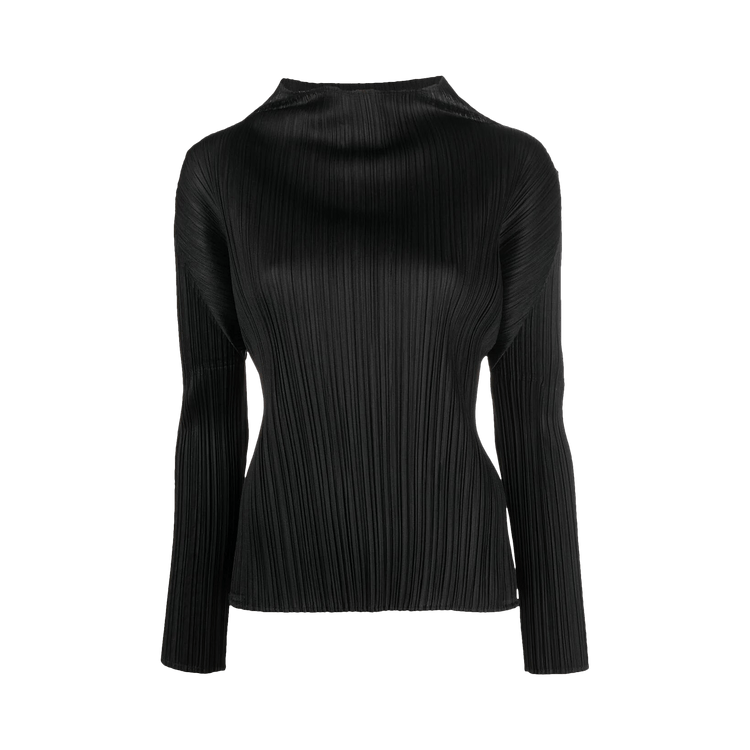 Pleats Please Issey Miyake Turtleneck Long-Sleeve Top "Black"