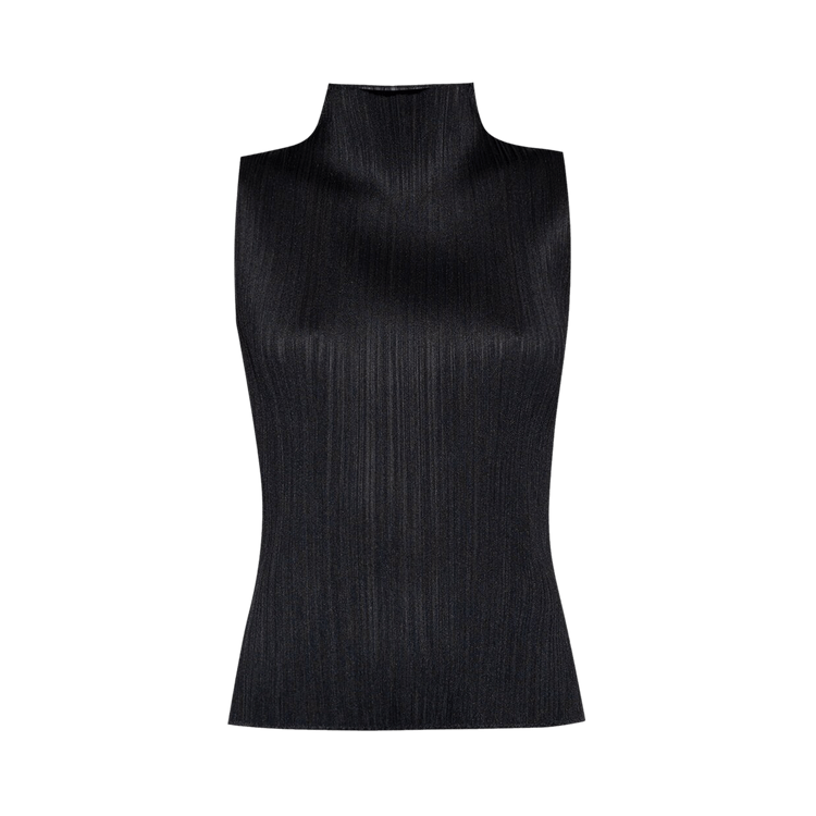 Pleats Please Issey Miyake Turtleneck Sleeveless Tee "Black"