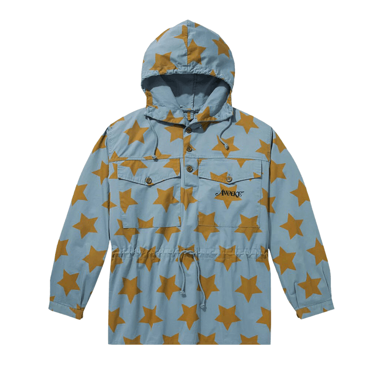 Awake NY Stars Anorak Jacket "Teal/Mustard"