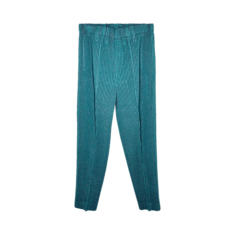 Homme Plissé Issey Miyake Wool Like Light Center Crease Pants "Green"
