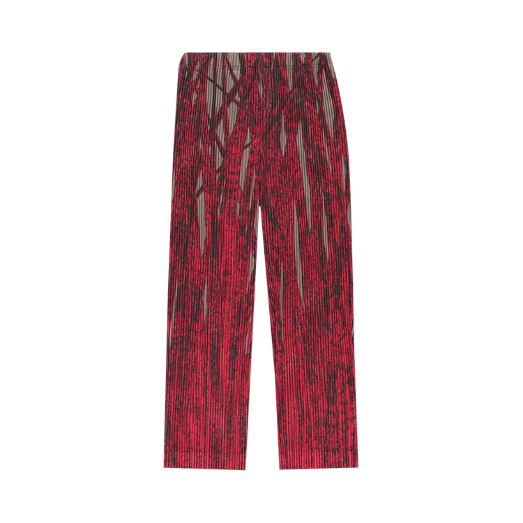 Homme Plissé Issey Miyake Grass Field Loose Fit Straight Pants "Red"