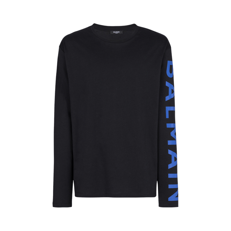 Balmain Logo Print Eco Responsible Cotton T-Shirt "Black"