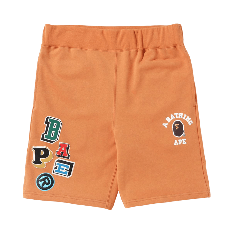 BAPE Multi Fonts Sweatshorts "Orange"