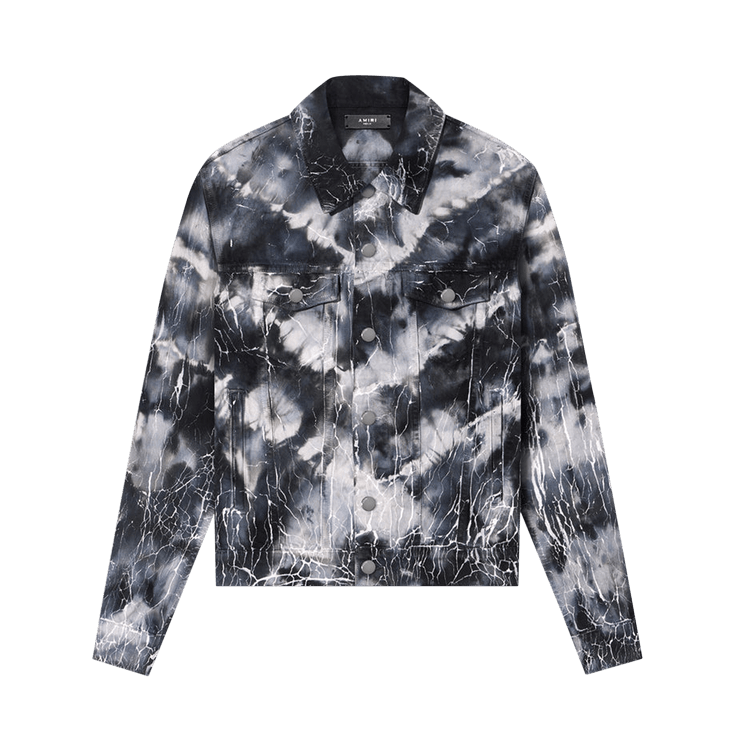 Amiri Cracked Tie Dye Trucker "Black"