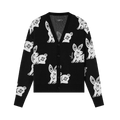 Amiri Rabbit Repeat Cardigan "Black/White"