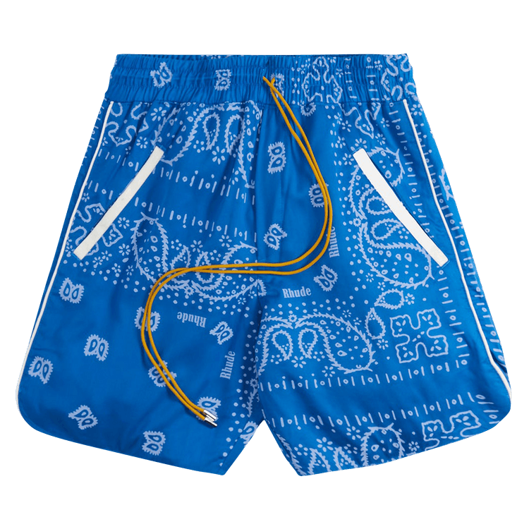 Rhude Bandana Track Short "Blue/Cream"