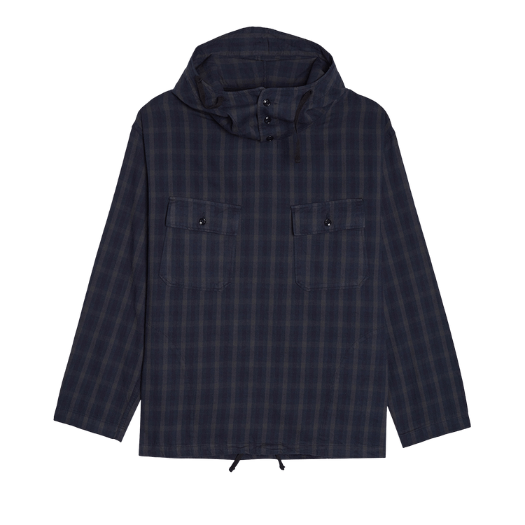 Engineered Garments Cotton Flannel Plaid Cagoule Shirt "Navy"