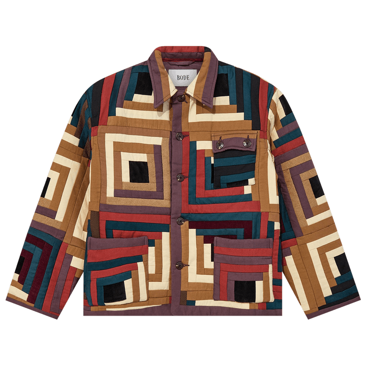 Bode Log Cabin Quilted Workwear Jacket "Multicolor"