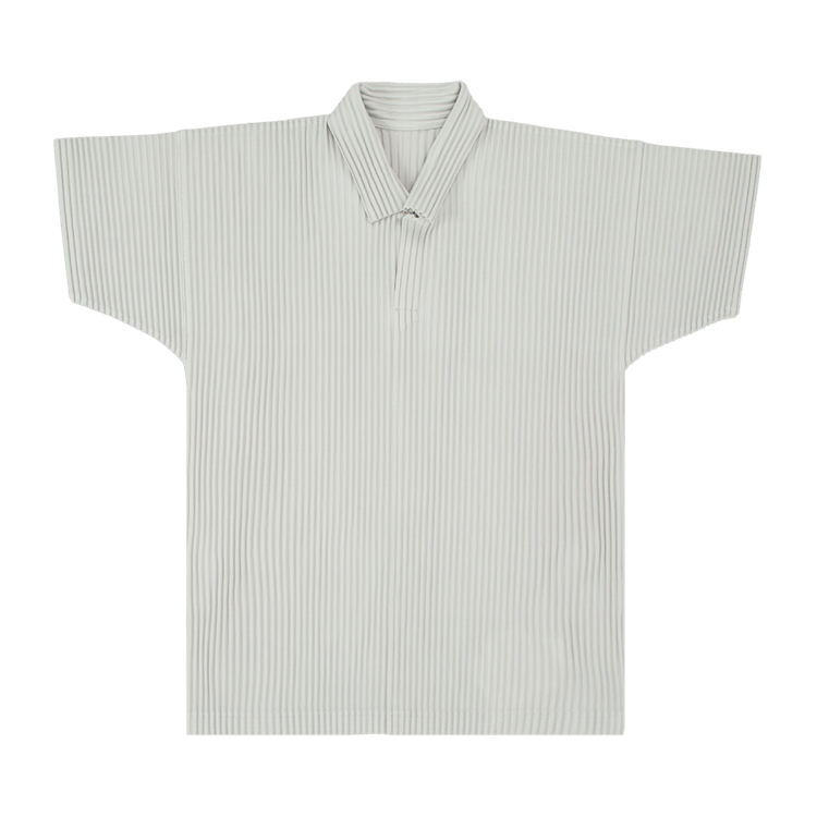 Homme Plissé Issey Miyake Basics Short-Sleeve Shirt "Light Grey"