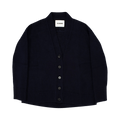 Jil Sander Classic Chunky Cashmere Blend Cardigan "Navy"