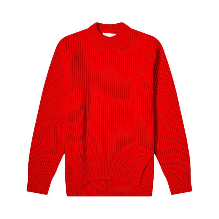 Jil Sander Chunky Merino Knit Sweater "Bright Red"