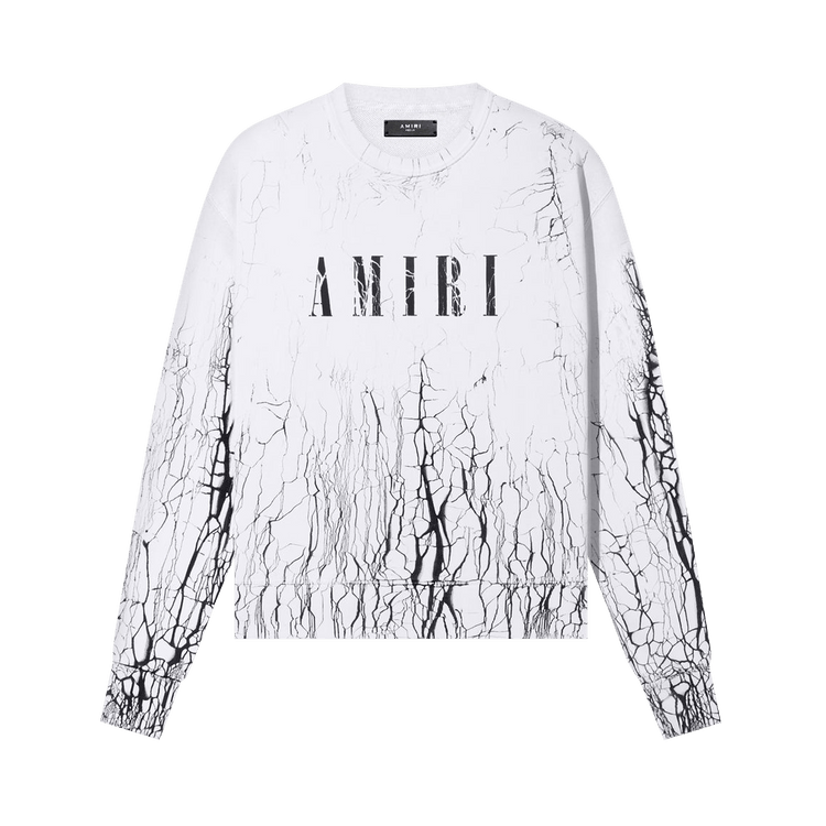 Amiri Cracked Dye Core Logo Crewneck "White"