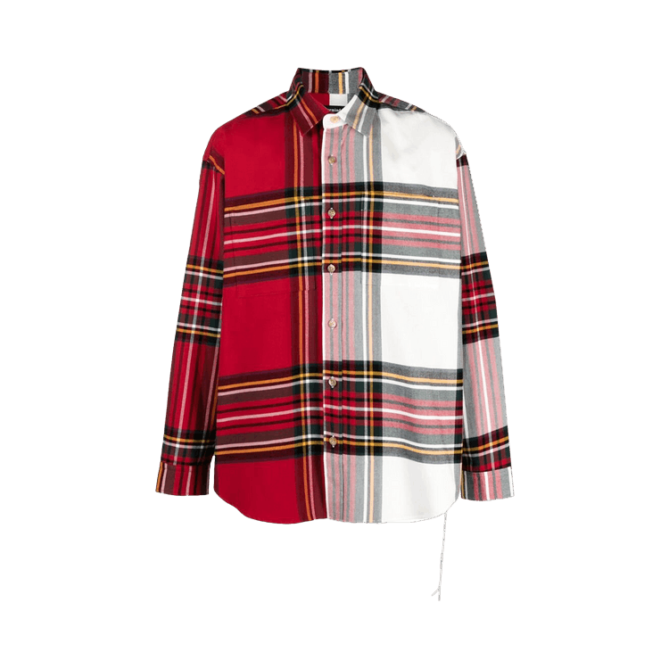 Mastermind Colorblock Plaid Shirt "Red/White"